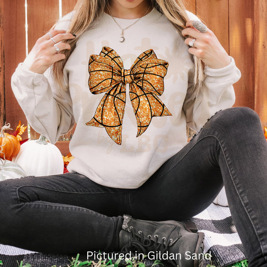 Basketball Glitter Bow