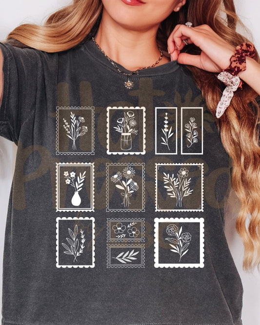 Floral Stamp | White