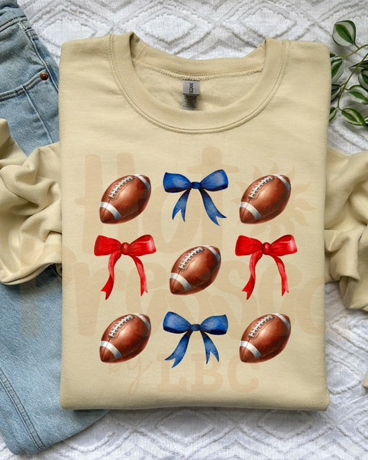 Football 🏈  Red & Blue Bows