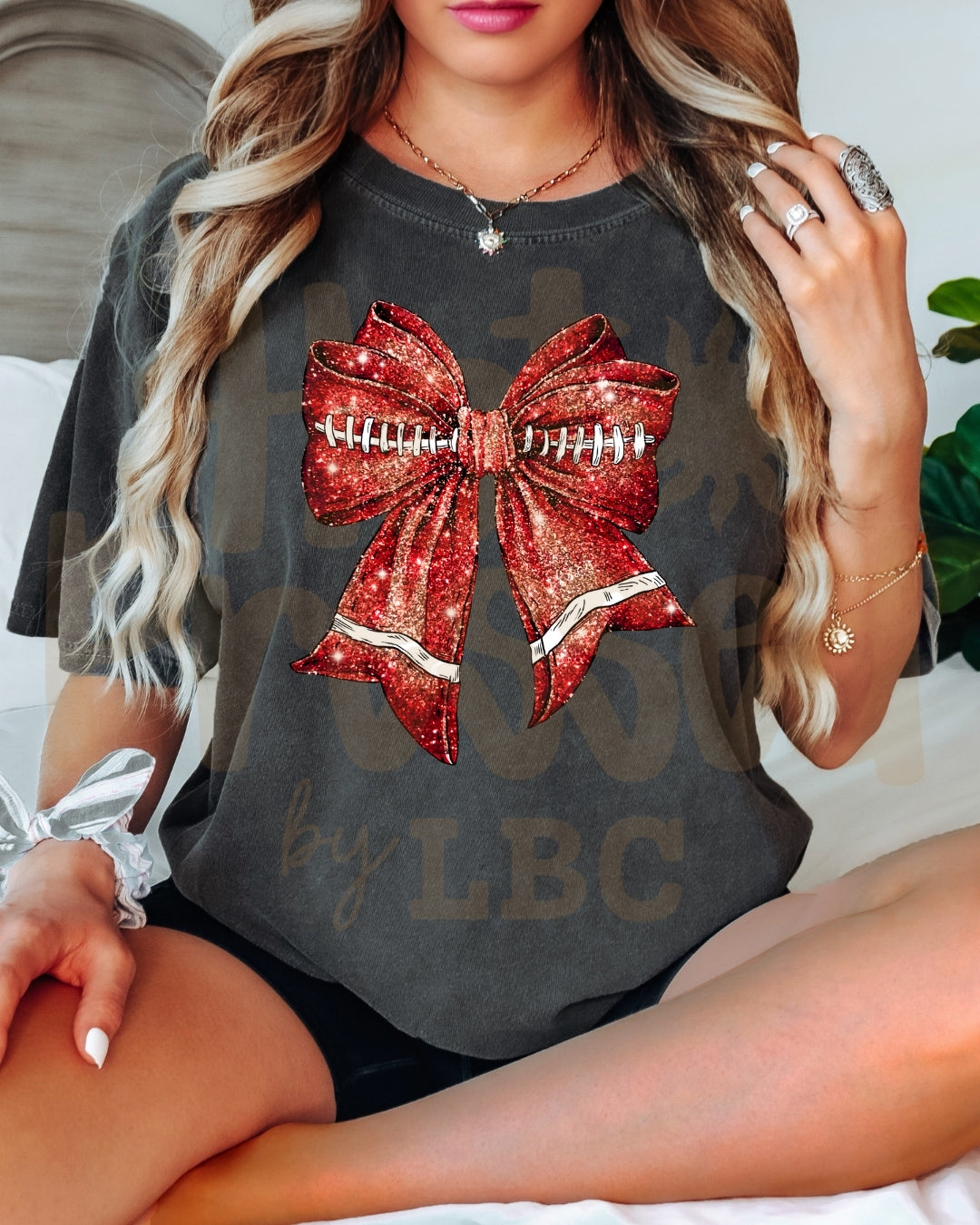 Glitter Football Bows | Multiple Colors
